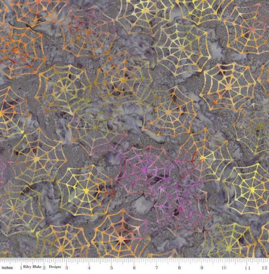 Fright this Way Batiks by Riley Blake SPIDER WEBS/DANCING LIGHTS ...